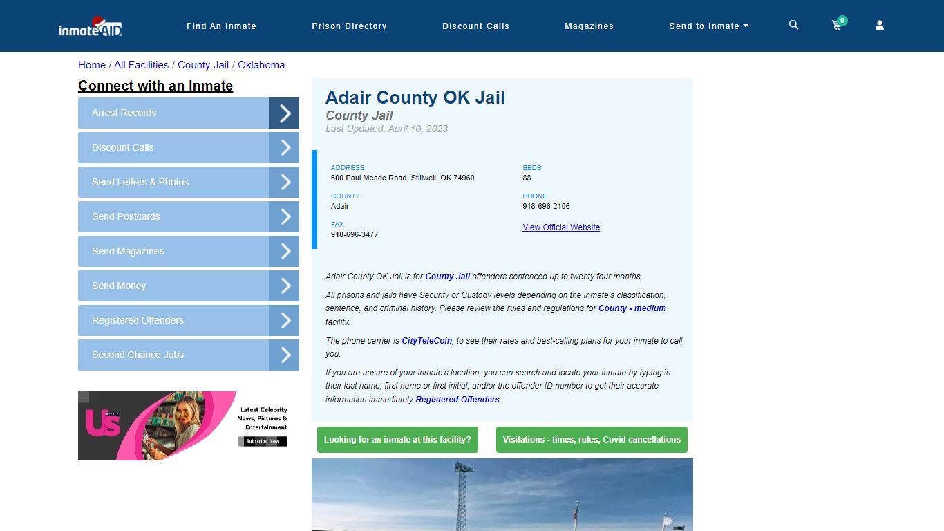 Adair County OK Jail - Inmate Locator - Stillwell, OK